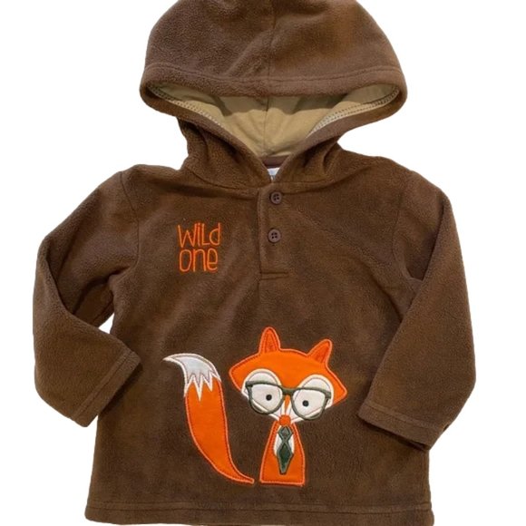 Buster Brown Soft Fleece Wild One Fox Lined Hoodie 12 Months - Picture 2 of 8